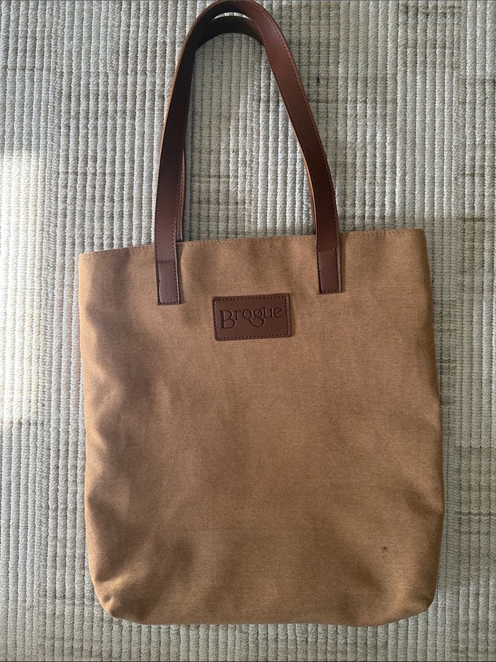 Rogue Brown Canvas Tote Bag with Leather Handles